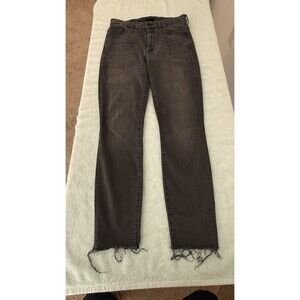 Mother High Waisted Looker Ankle Fray Jeans Lighting Up Lanterns Black Womens 27